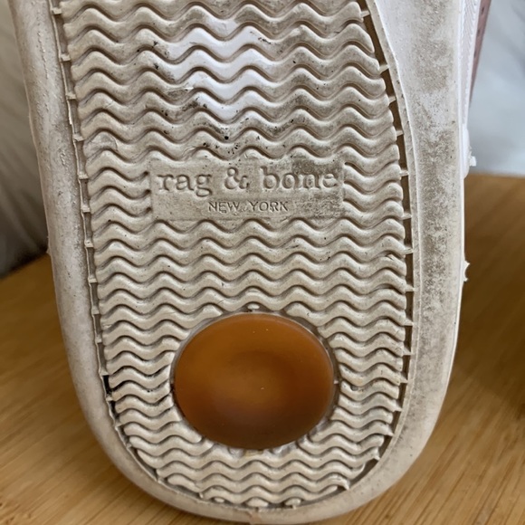 Rag & Bone | Standard Issue Perforated Low Lace Up Pink Leather Sneakers 37 / 7 - Picture 15 of 17